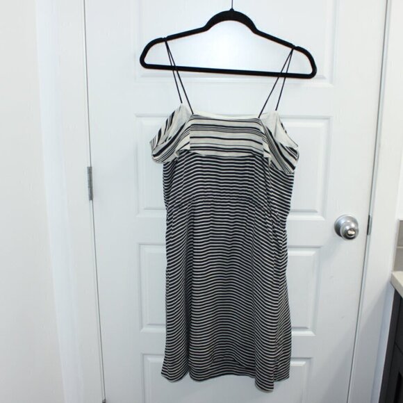 Madewell 100% Silk Striped Dress Size 8 - Picture 2 of 4
